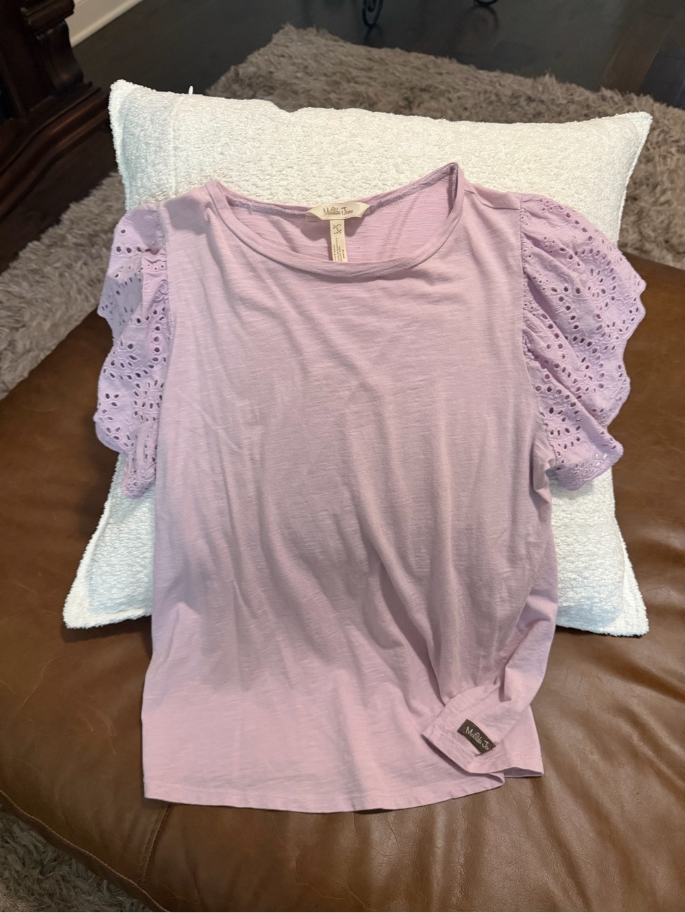 Matilda Jane Lilac Eyelet Ruffle Sleeve Tee